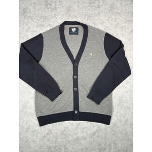 Bursastore Men's Cardigan Sweater L Gray Navy Button Front Turkey Casual